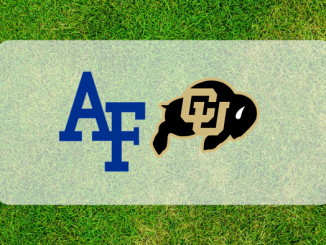 Air Force and Colorado logos on grass